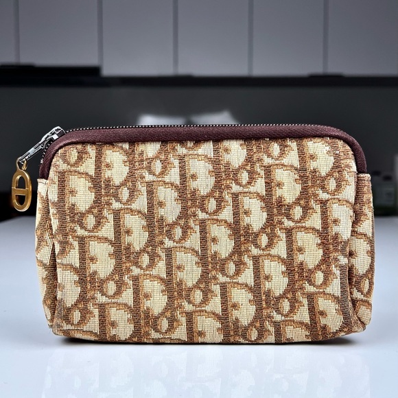 Dior Oblique Brown Canvas Bag Case - Picture 1 of 8